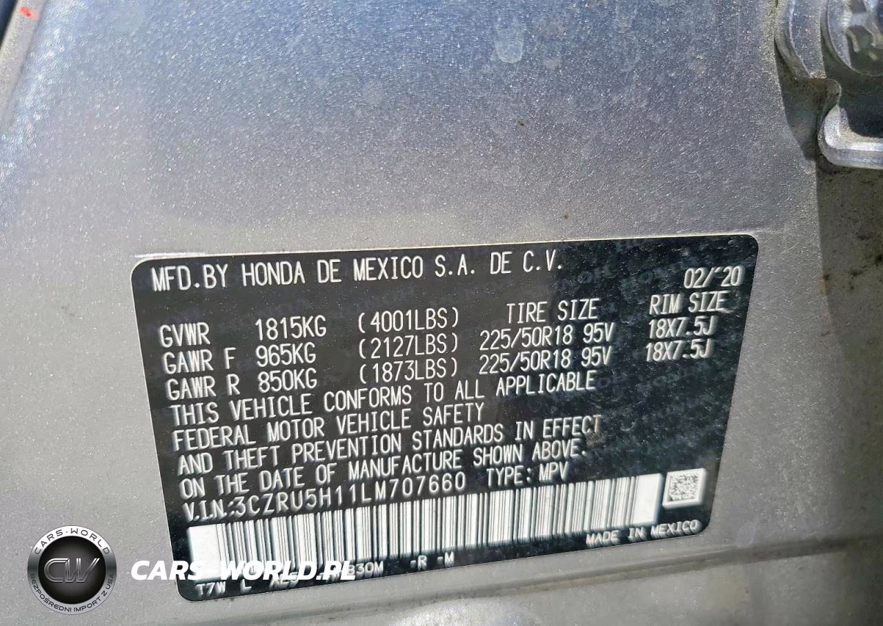 2020 Honda Hr-V Sport VIN:3CZRU5H11LM707660 - 13