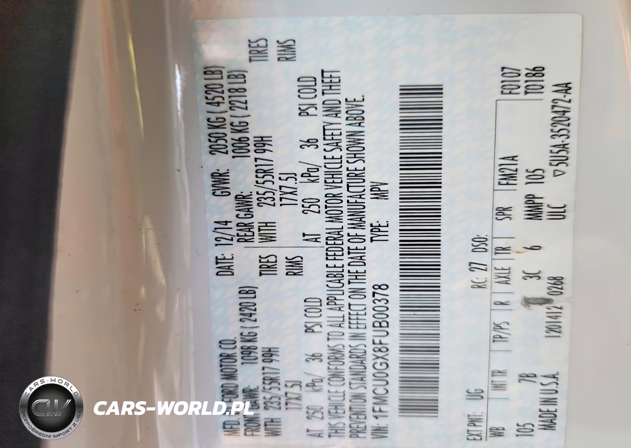 2015 Ford Escape Se VIN:1FMCU0GX8FUB00378 - 13