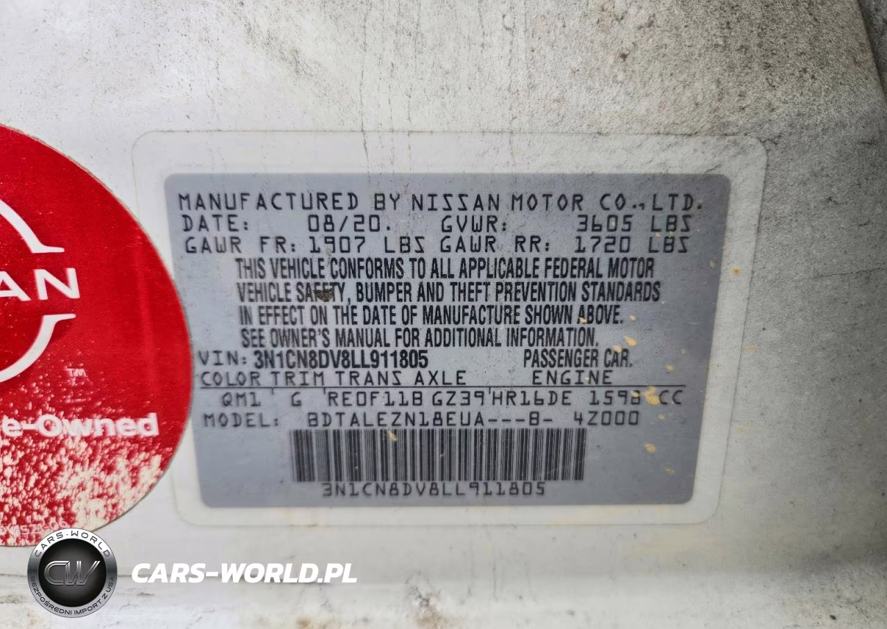 2020 Nissan Versa S VIN:3N1CN8DV8LL911805 - 13