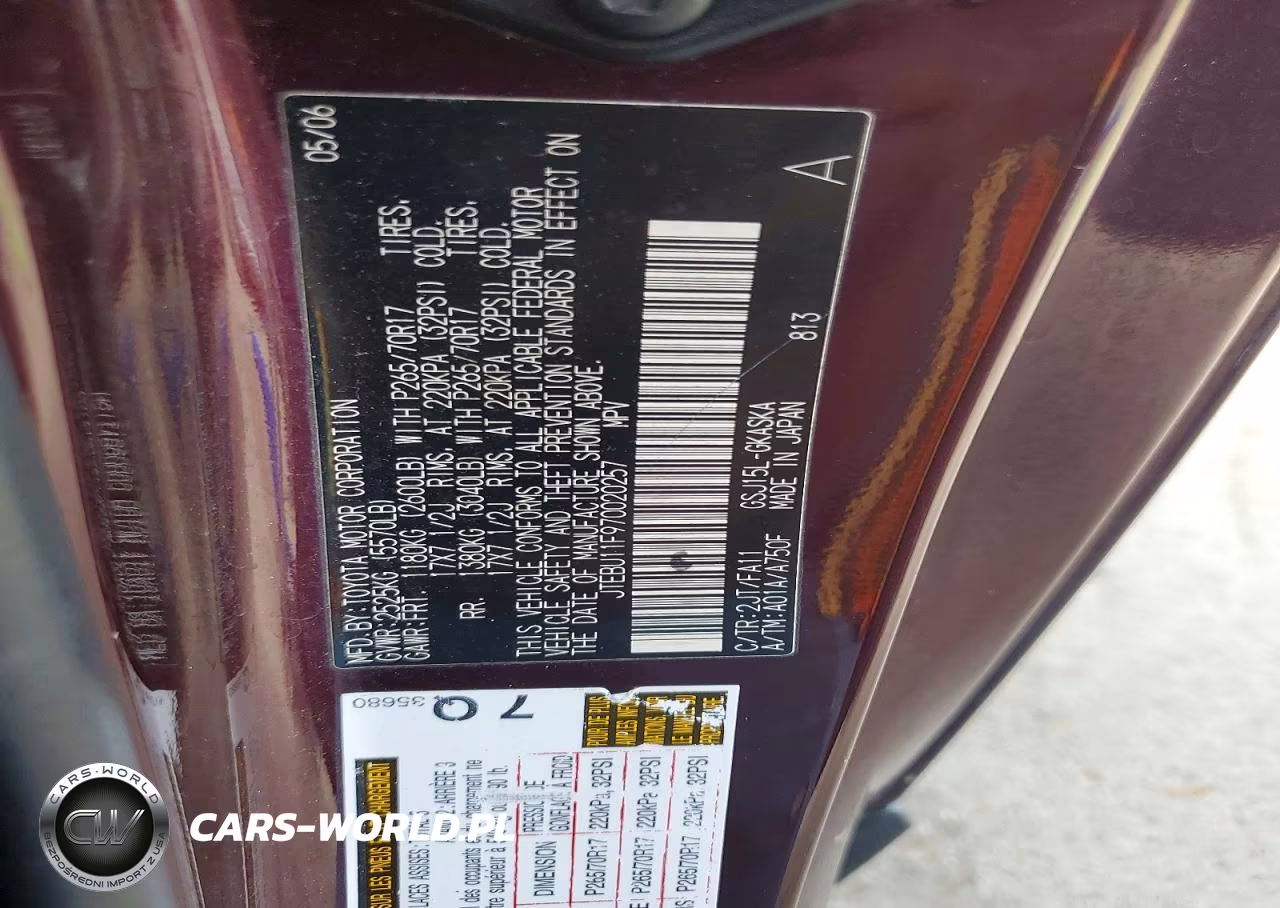 2007 Toyota Fj Cruiser Base VIN:JTEBU11F970020257 - 13