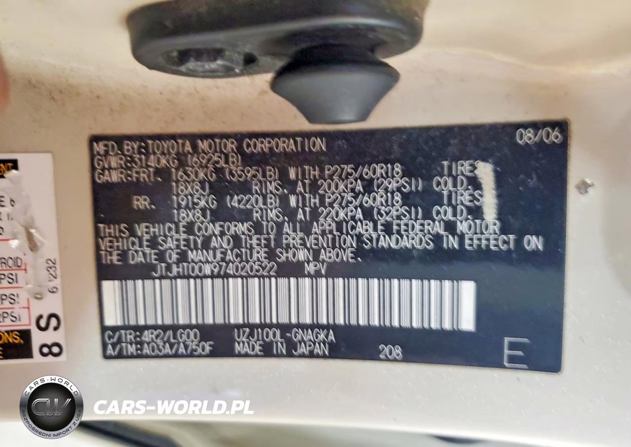 2007 Lexus Lx 470 VIN:JTJHT00W974020522 - 13