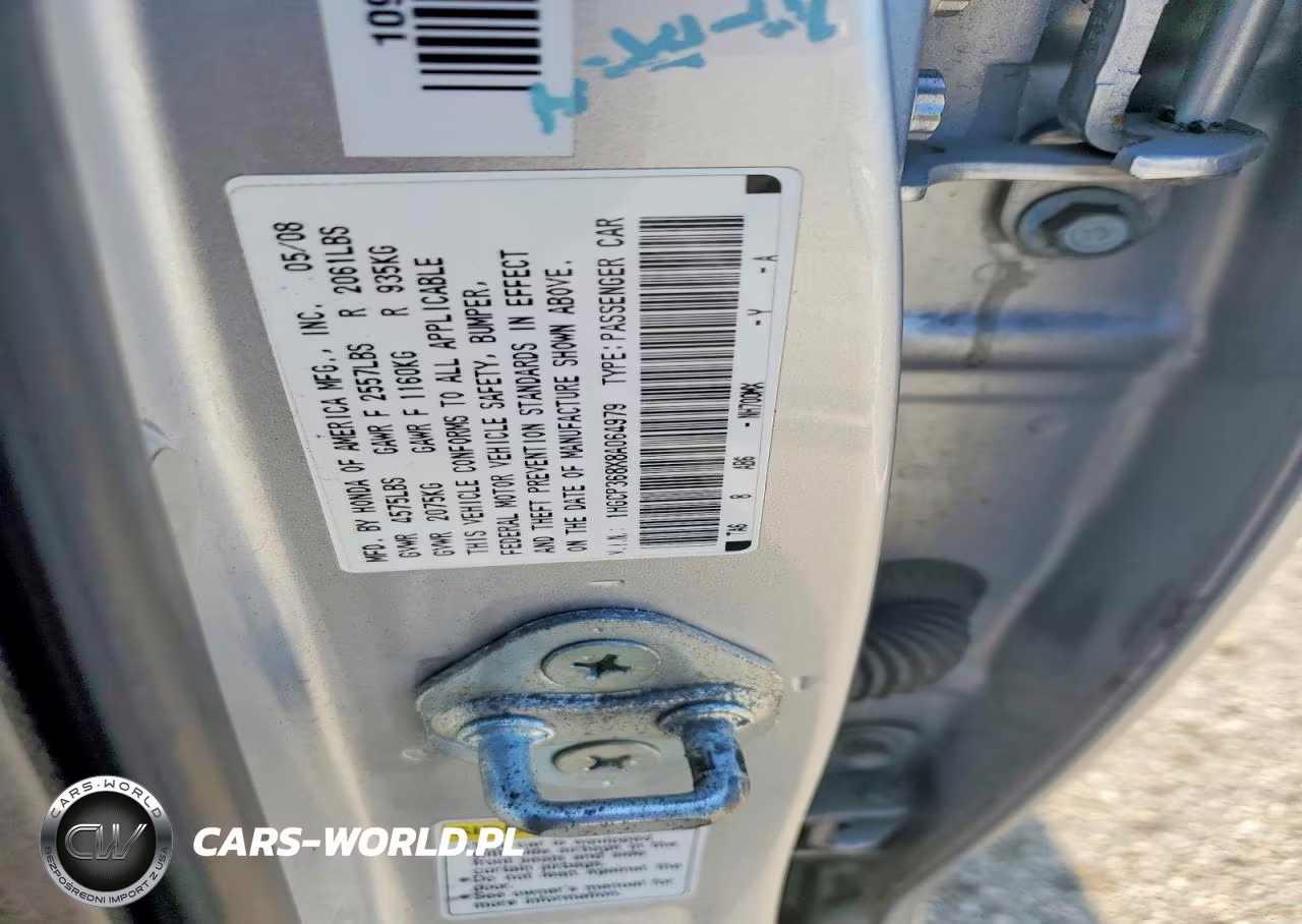 2008 Honda Accord Exl VIN:1HGCP368X8A064979 - 12