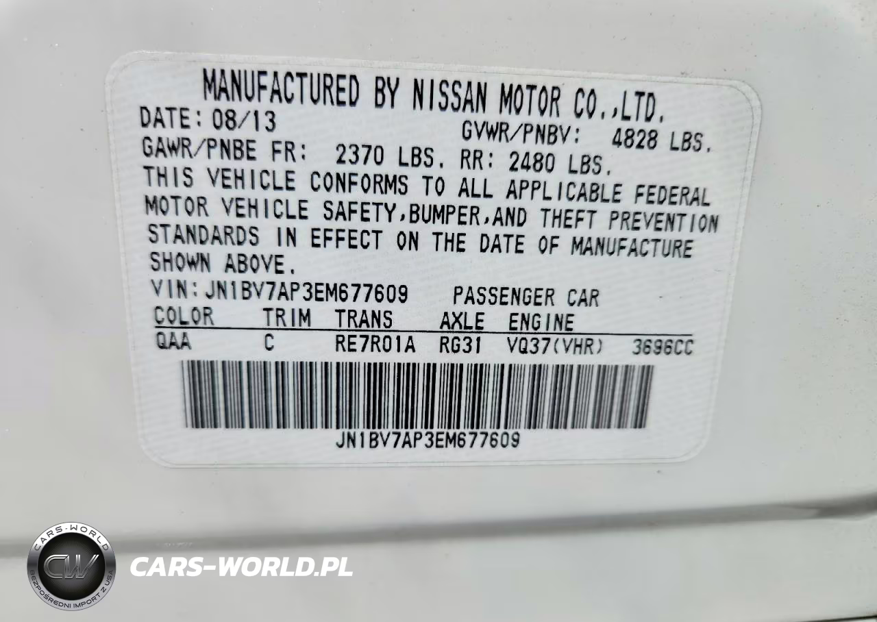 2014 Infiniti Q50 Base VIN:JN1BV7AP3EM677609 - 12