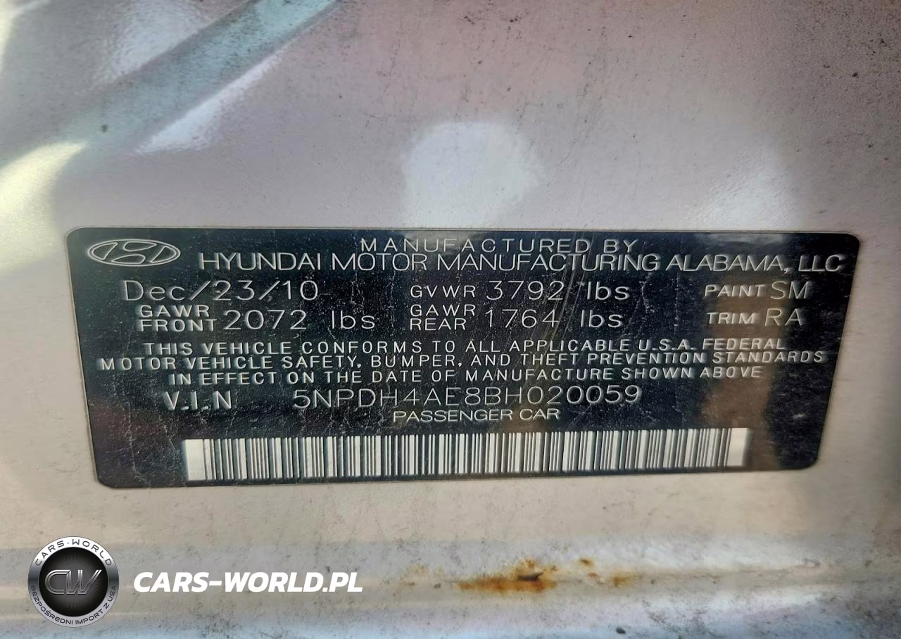 2011 Hyundai Elantra Limited VIN:5NPDH4AE8BH020059 - 12
