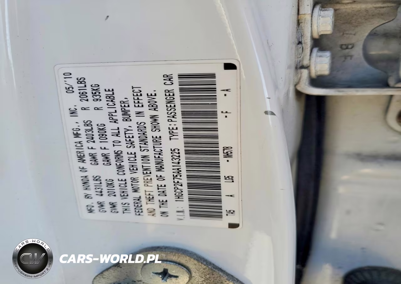 2010 Honda Accord Ex VIN:1HGCP2F75AA143225 - 12