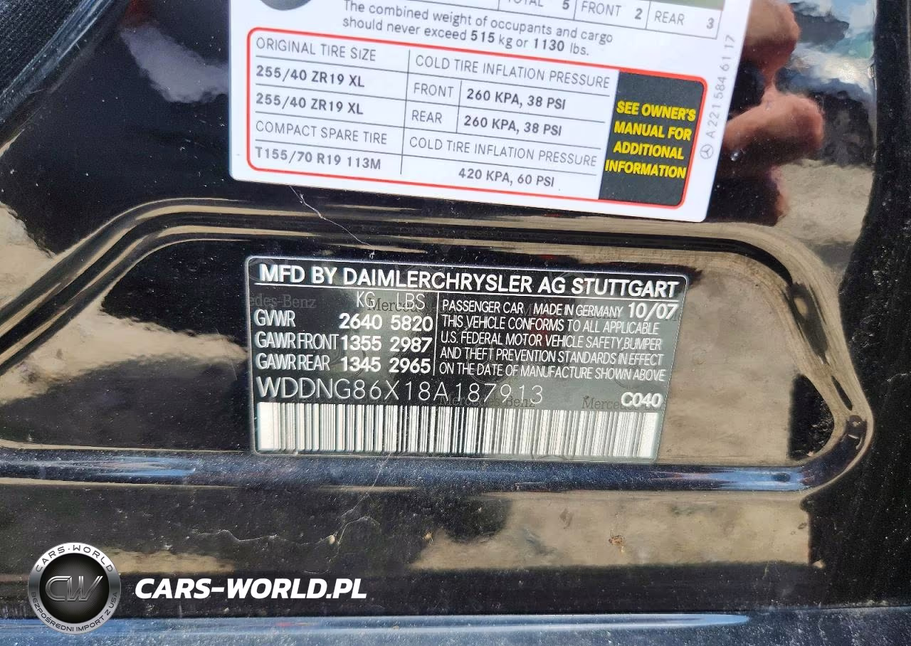 2008 Mercedes-Benz S 550 4Matic VIN:WDDNG86X18A187913 - 12