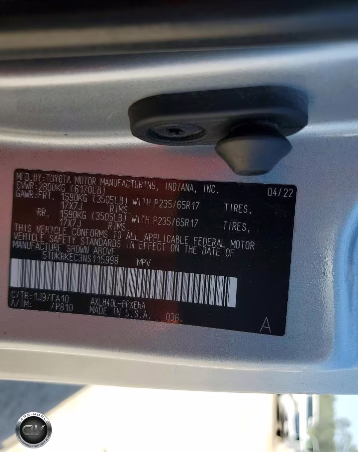 2022 Toyota Sienna Le VIN:5TDKRKEC3NS115998 - 13