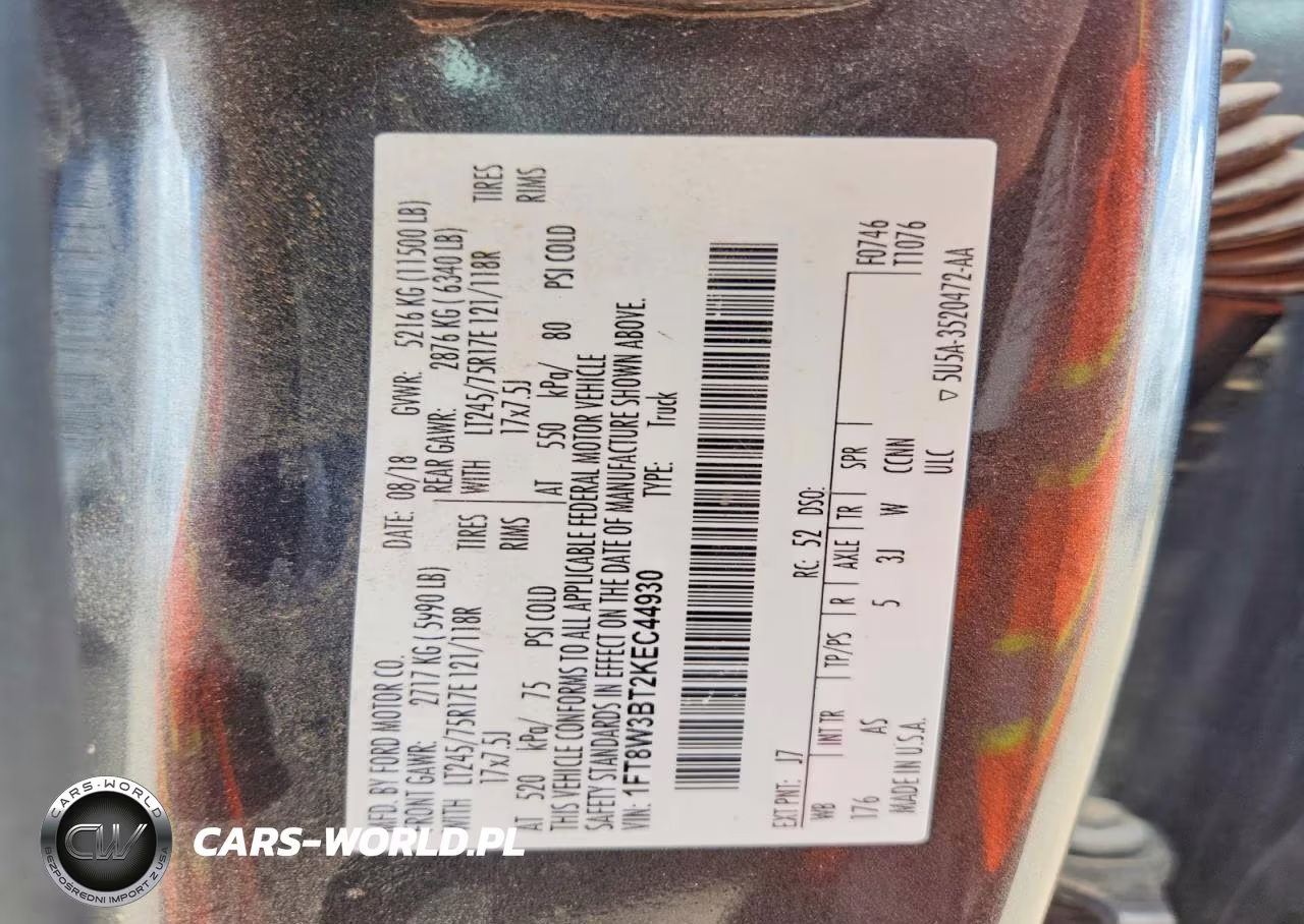 2019 Ford F350 Super Duty VIN:1FT8W3BT2KEC44930 - 12