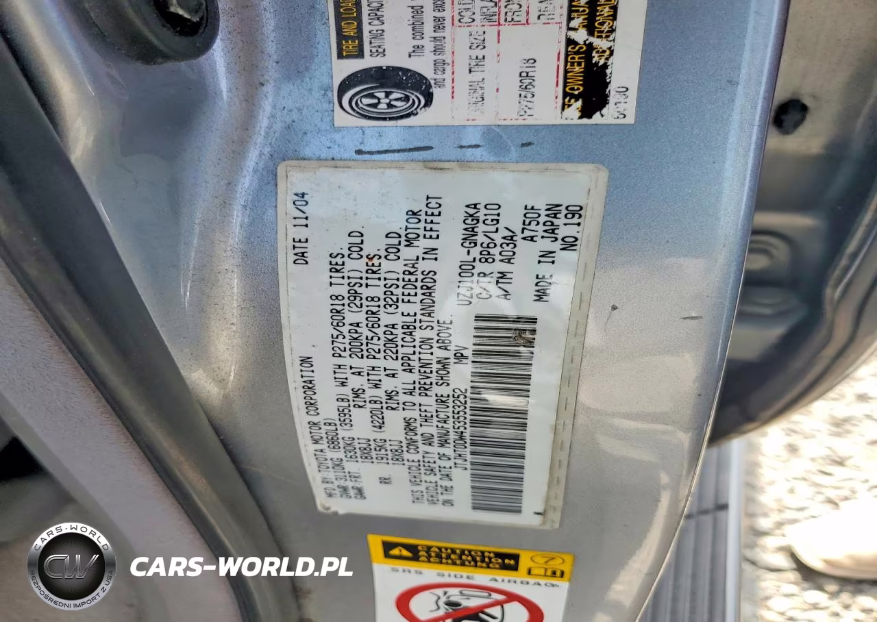 2005 Lexus Lx 470 VIN:JTJHT00W453553252 - 13