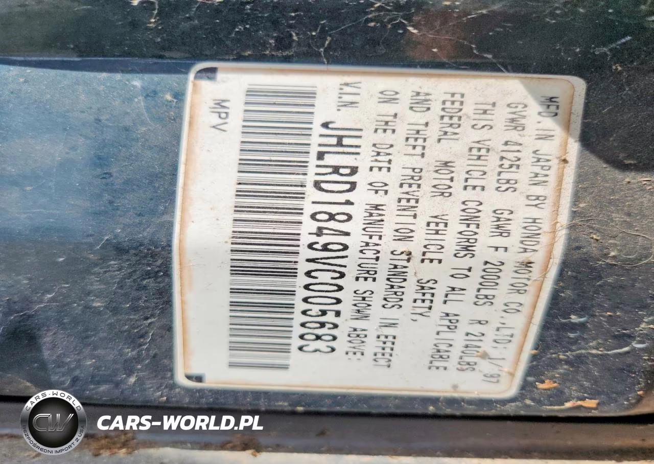 1997 Honda Cr-V Lx VIN:JHLRD1849VC005683 - 12