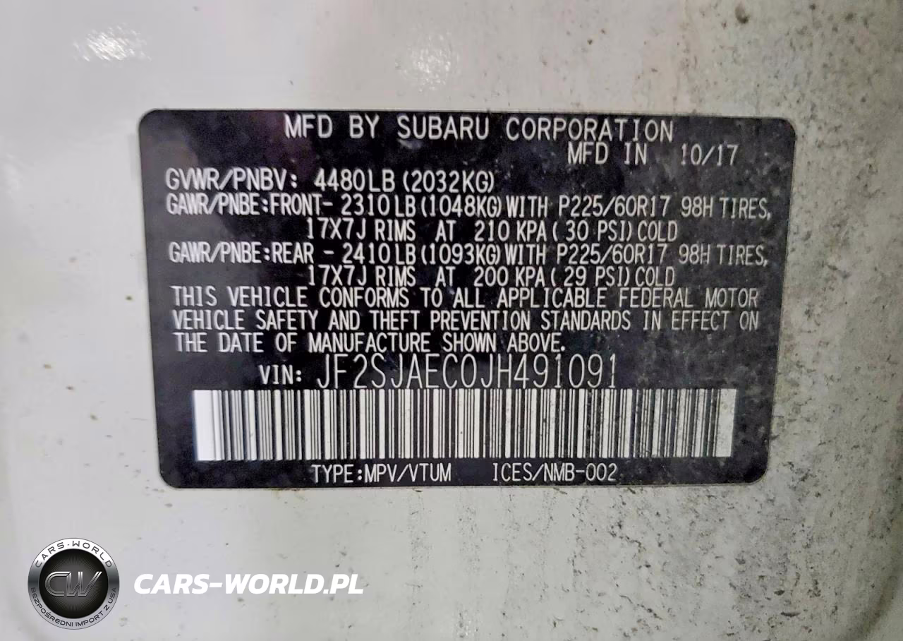 2018 Subaru Forester 2.5I Premium VIN:JF2SJAEC0JH491091 - 13
