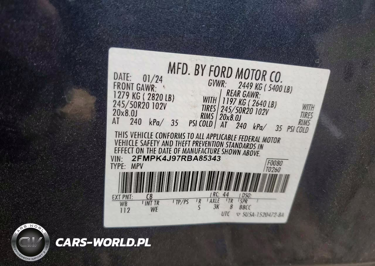 2024 Ford Edge Sel VIN:2FMPK4J97RBA85343 - 13