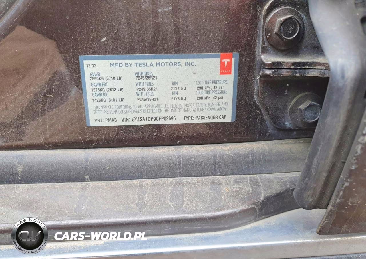 2012 Tesla Model S VIN:5YJSA1DP9CFP02696 - 12