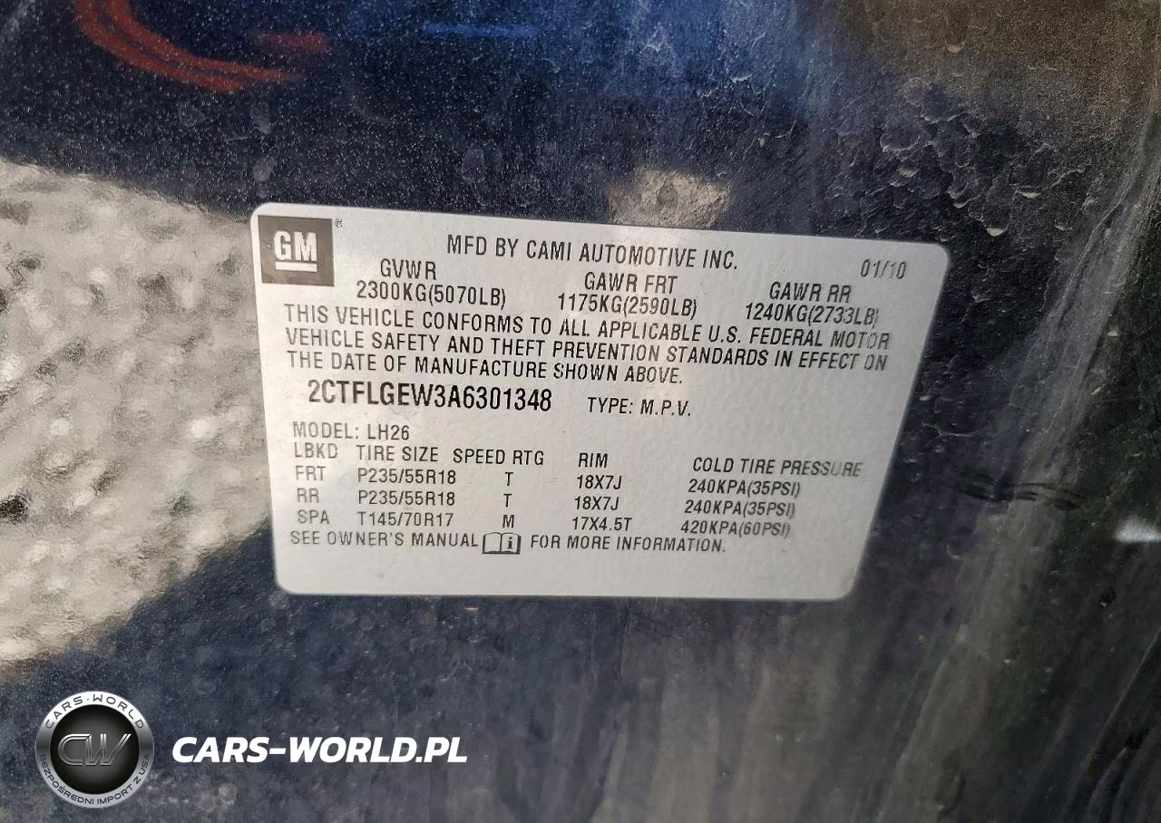 2010 GMC Terrain VIN:2CTFLGEW3A6301348 - 12