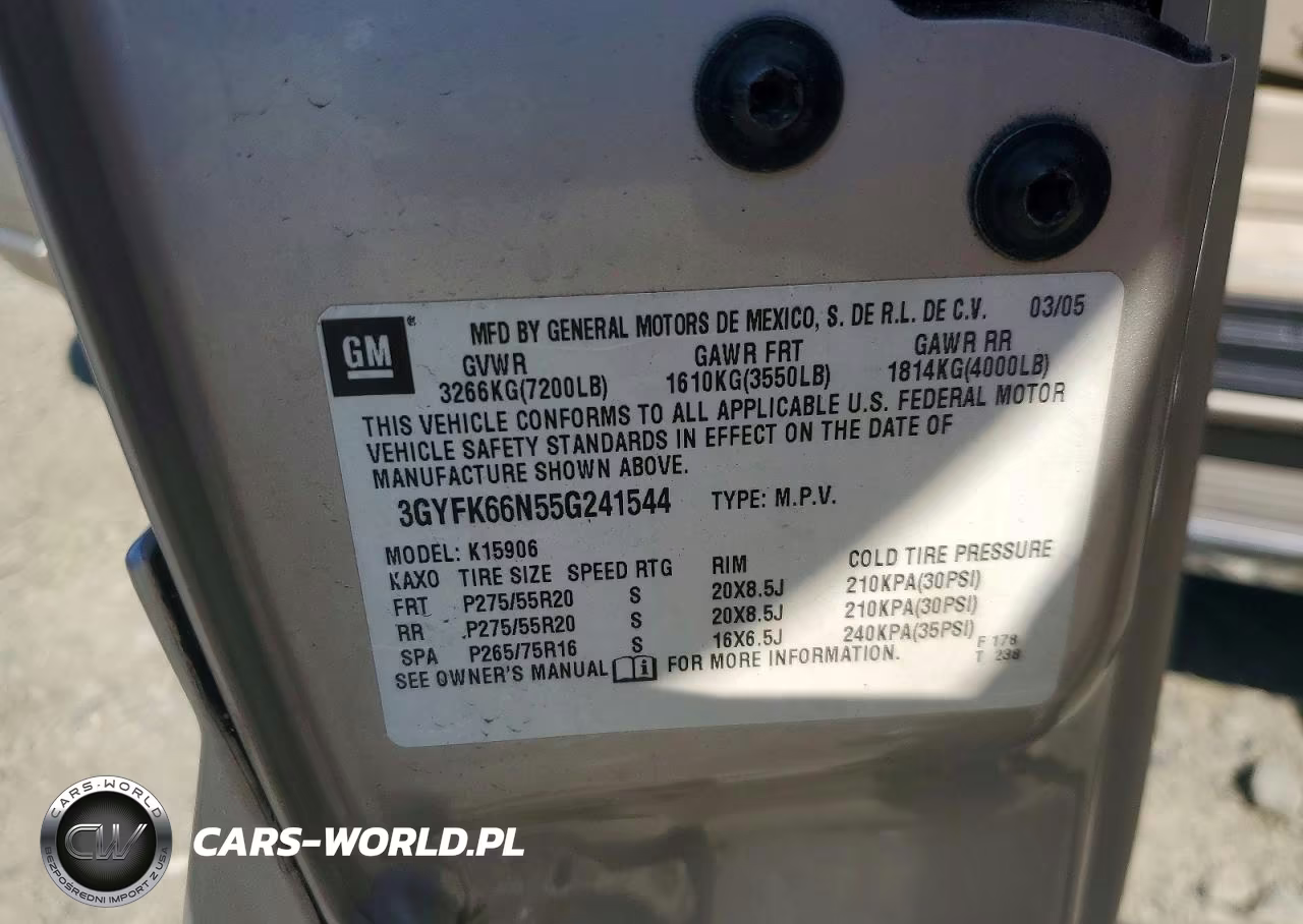 2005 Cadillac Escalade Esv VIN:3GYFK66N55G241544 - 13