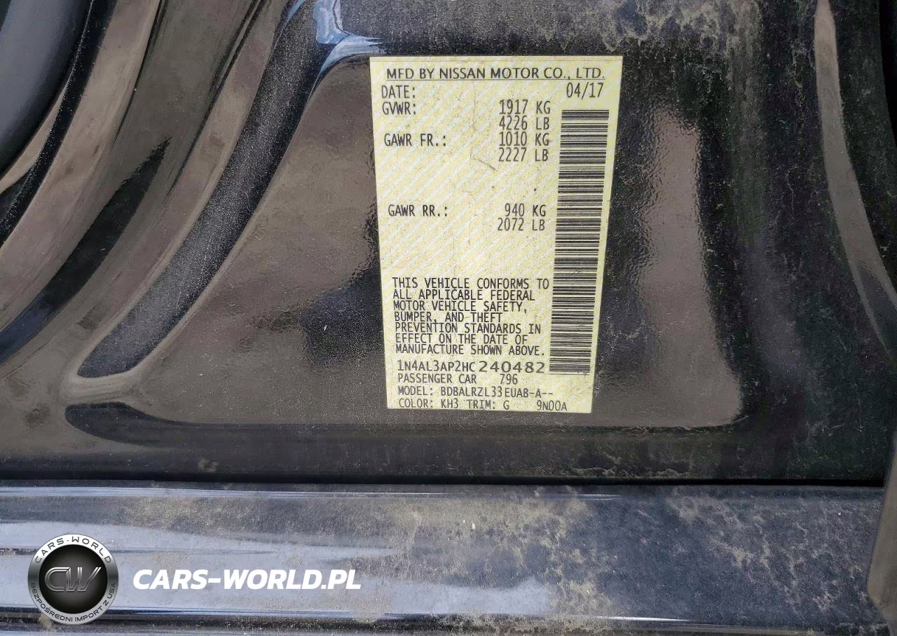 2017 Nissan Altima 2.5 Sl VIN:1N4AL3AP2HC240482 - 12