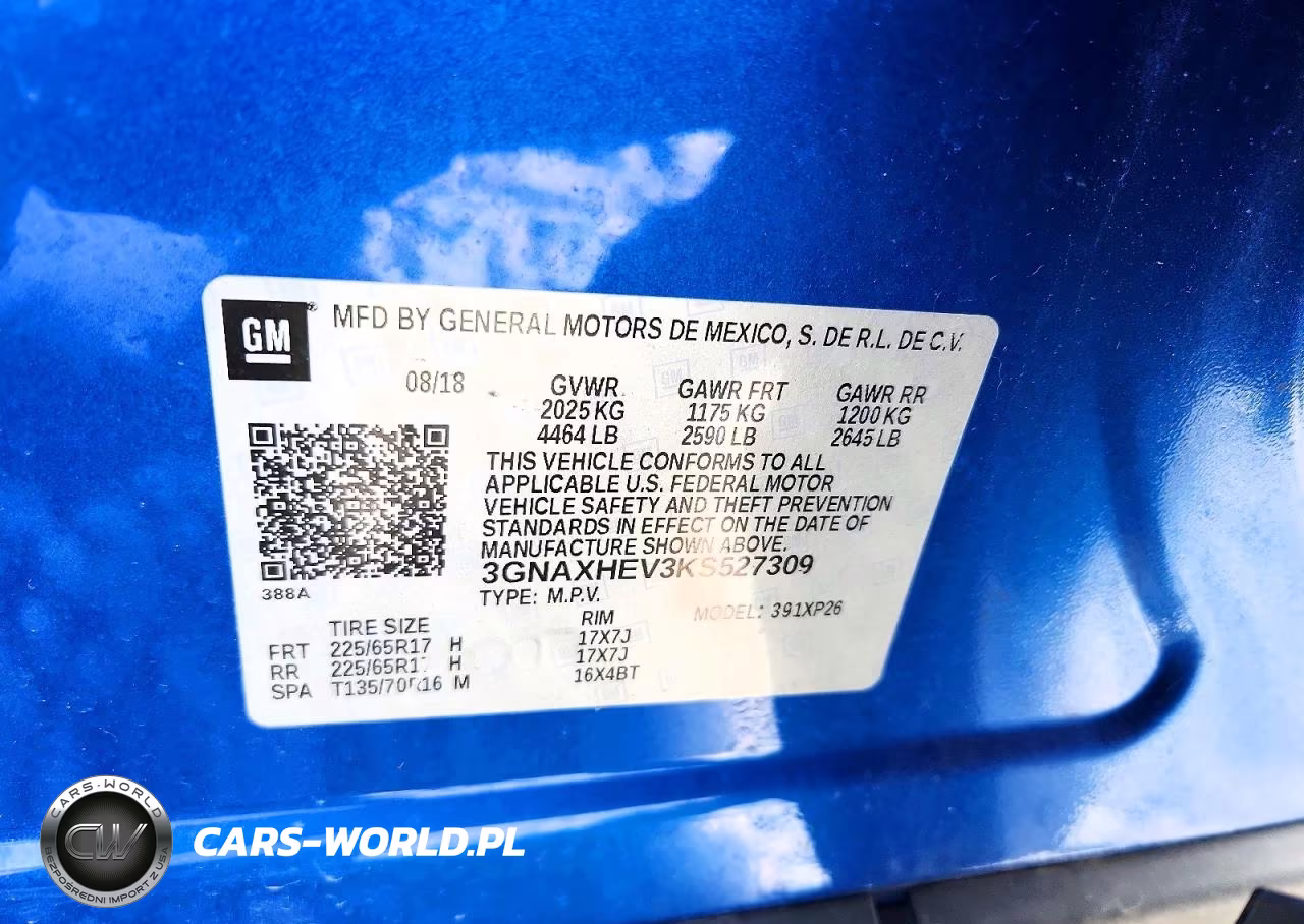 2019 Chevrolet Equinox Ls VIN:3GNAXHEV3KS527309 - 12