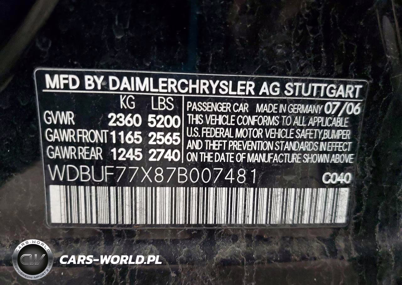 2007 Mercedes-Benz E 63 Amg VIN:WDBUF77X87B007481 - 13