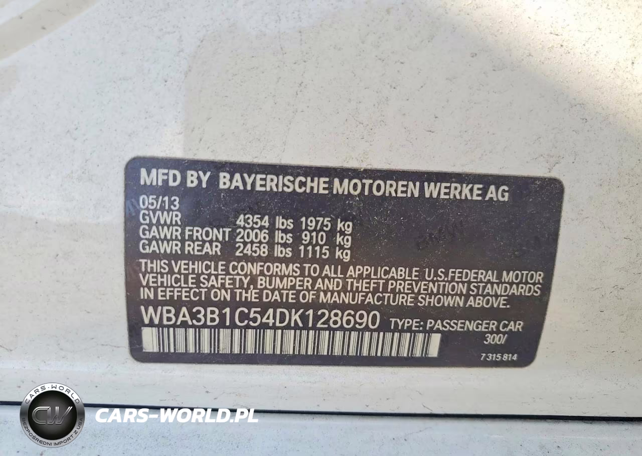 2013 BMW 320 I VIN:WBA3B1C54DK128690 - 12