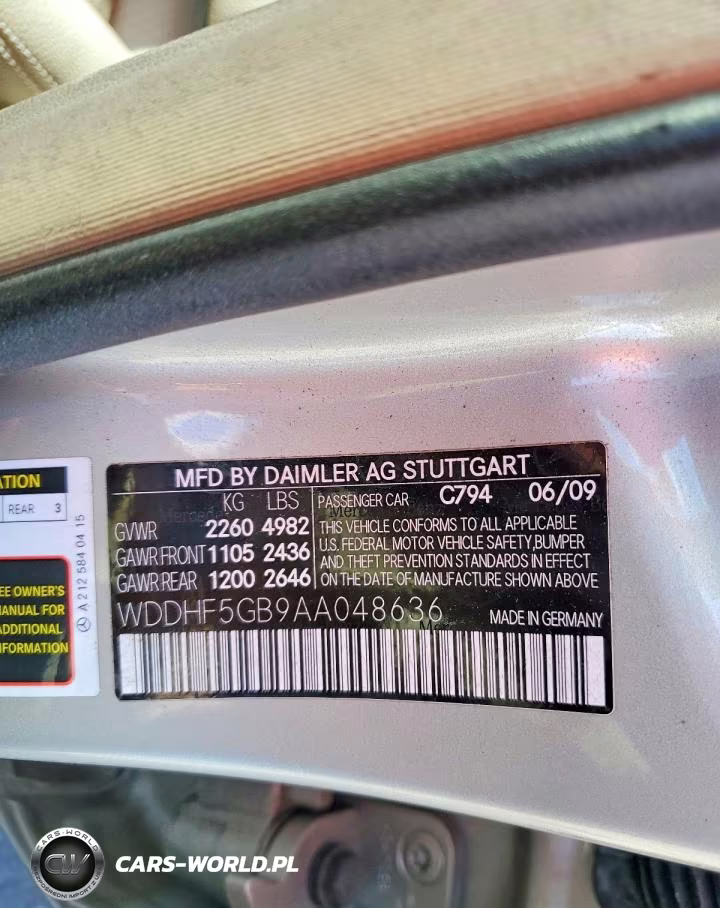 2010 MERCEDES-BENZ E 350 VIN:WDDHF5GB9AA048636 - 12