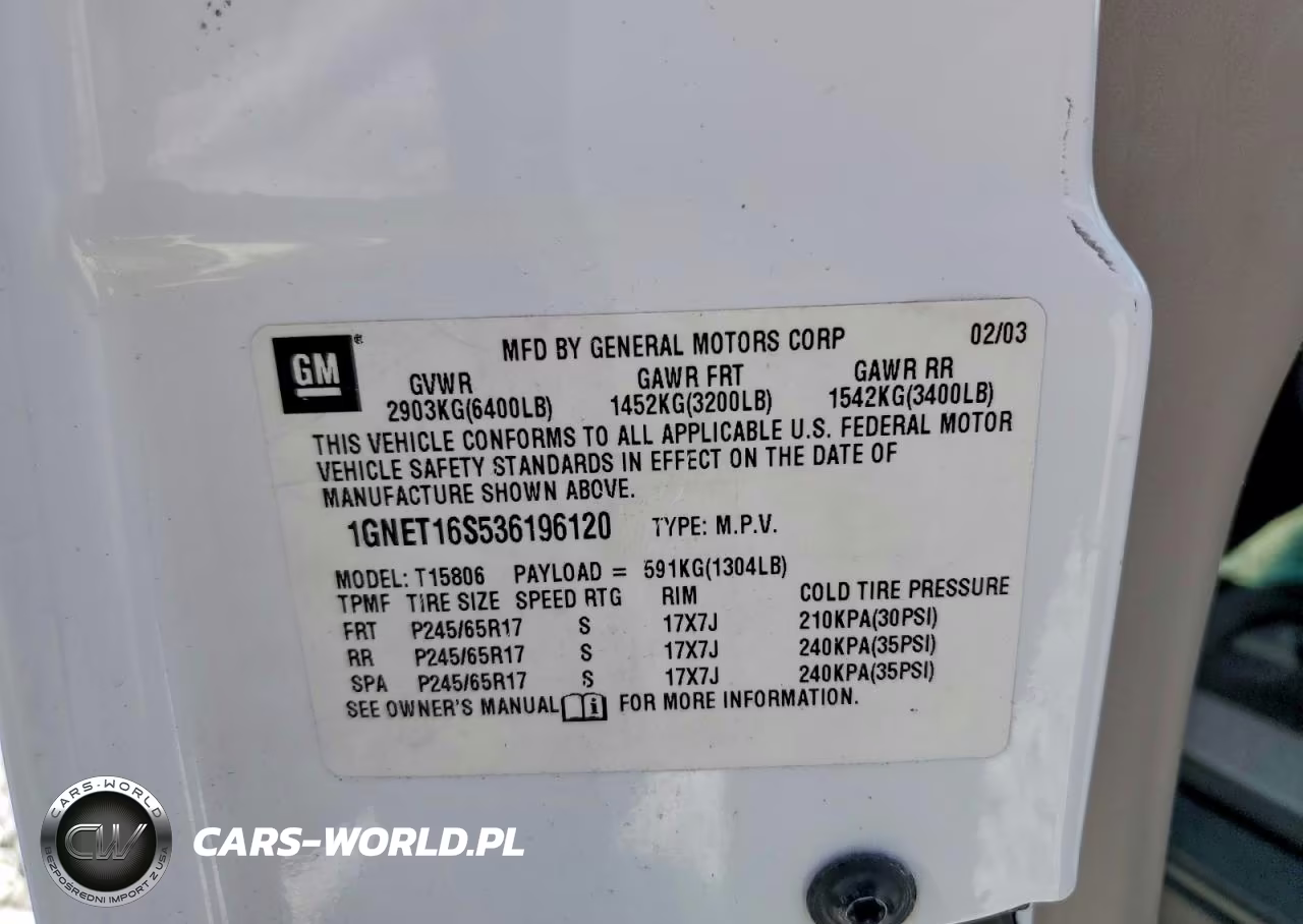 2003 Chevrolet Trailblazer Ext VIN:1GNET16S536196120 - 13