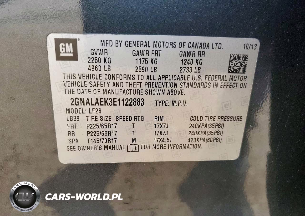 2014 Chevrolet Equinox Ls VIN:2GNALAEK3E1122883 - 13
