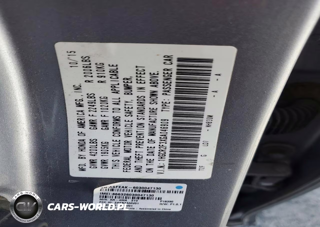 2016 Honda Accord Lx VIN:1HGCR2F3XGA046909 - 12