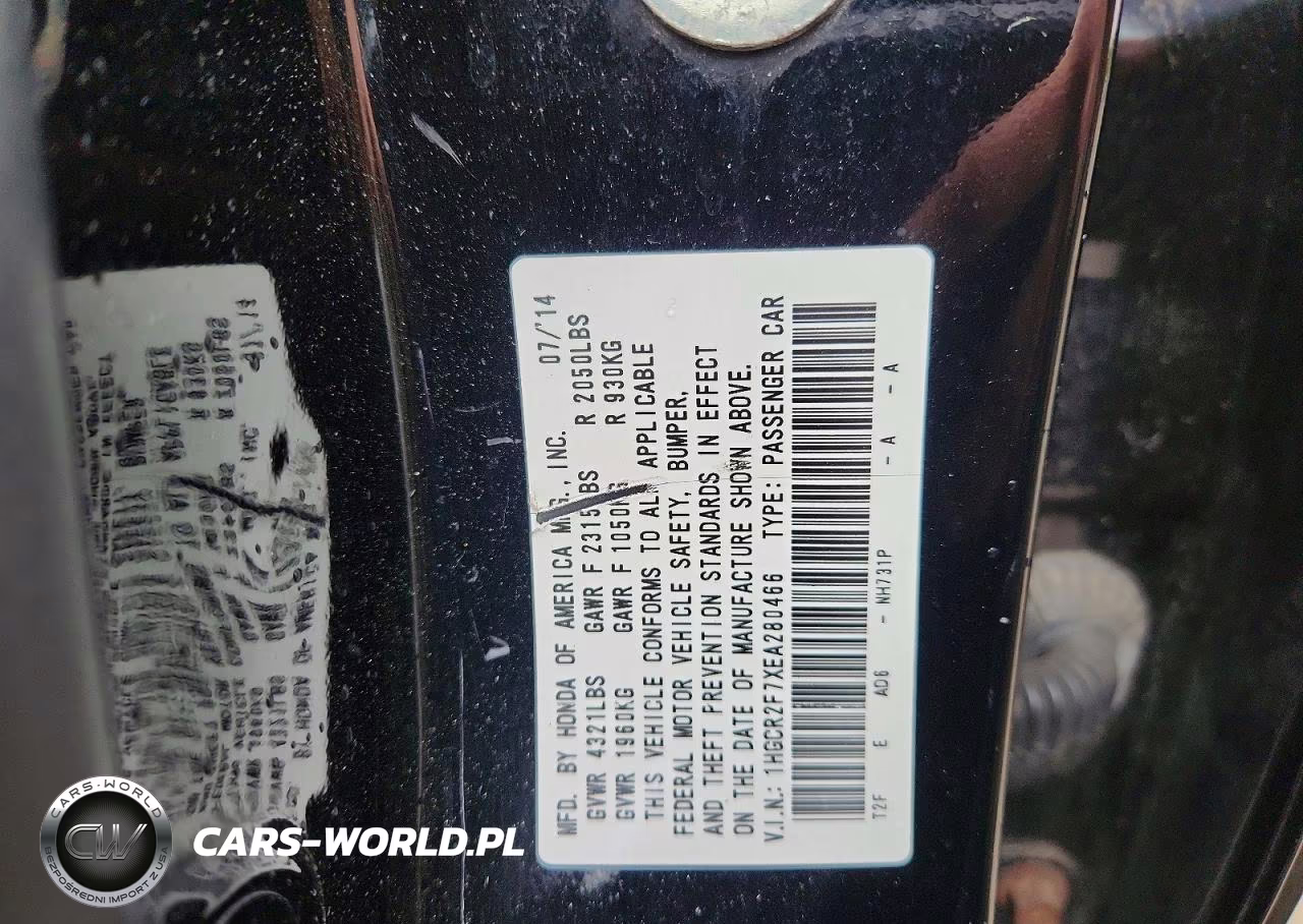 2014 Honda Accord Ex VIN:1HGCR2F7XEA280466 - 12