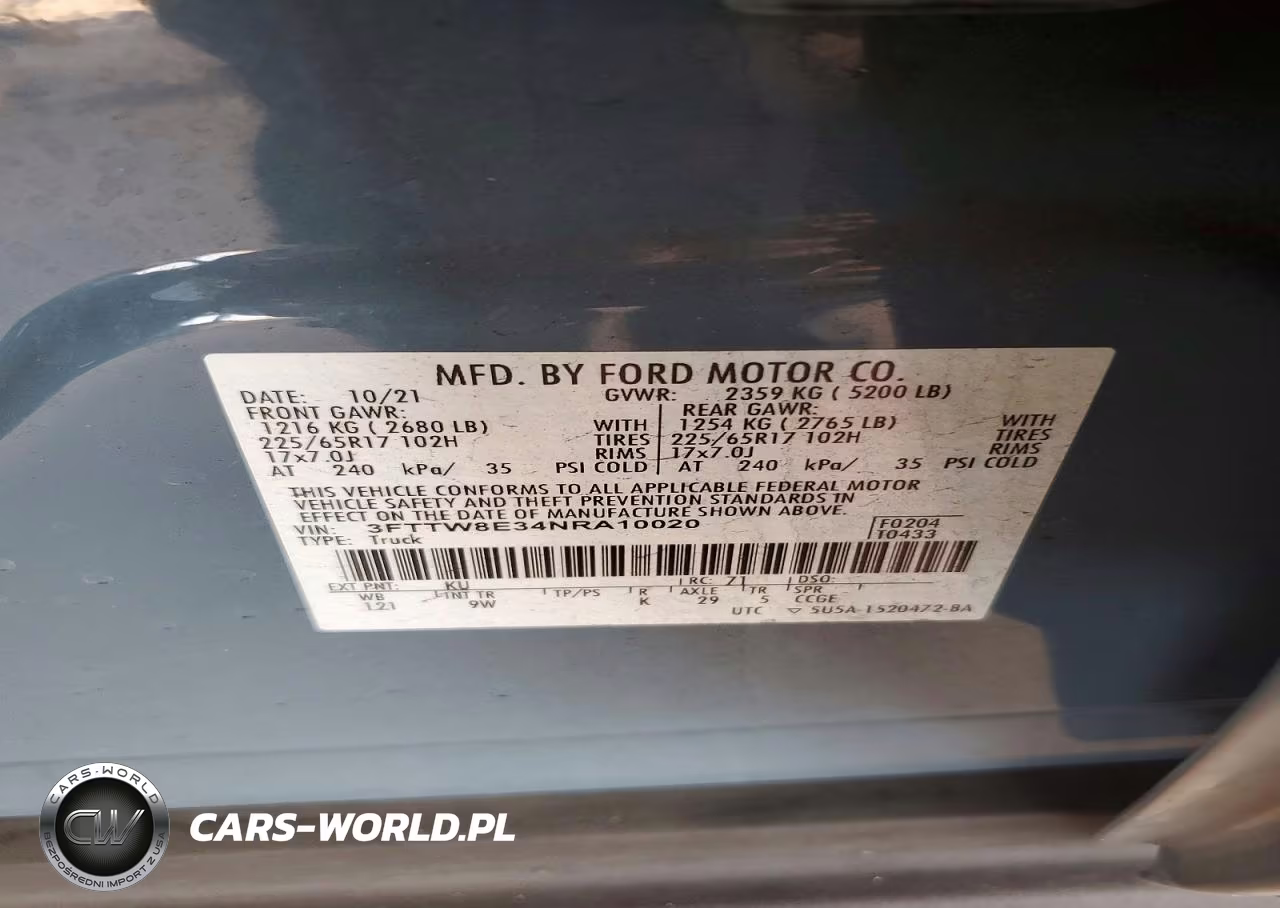 2022 Ford Maverick Xl VIN:3FTTW8E34NRA10020 - 12