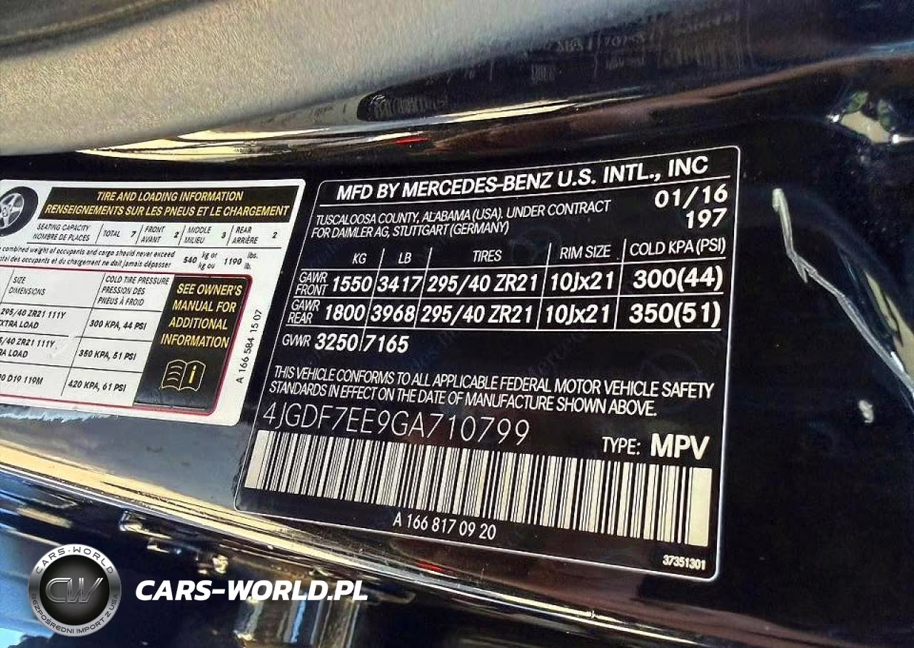 2016 Mercedes-Benz Gl 63 Amg VIN:4JGDF7EE9GA710799 - 10