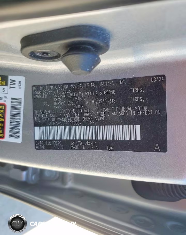 2024 Toyota Highlander Hybrid Xle VIN:5TDKARAH0RS530607 - 13