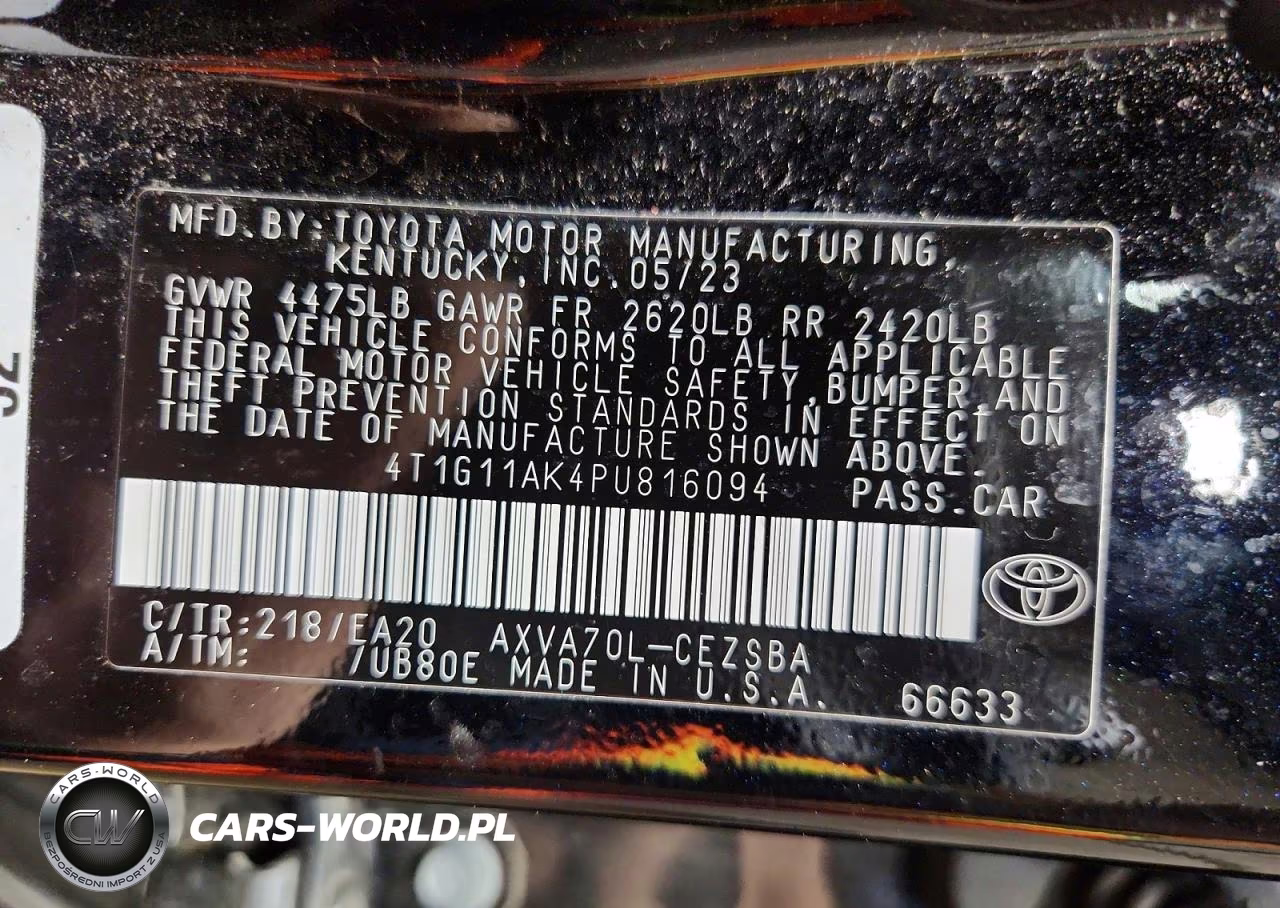 2023 Toyota Camry Se VIN:4T1G11AK4PU816094 - 13