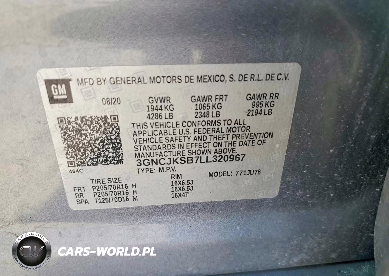 2020 Chevrolet Trax Ls VIN:3GNCJKSB7LL320967 - 12