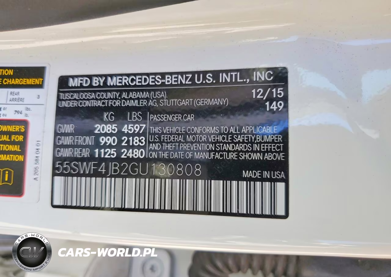 2016 Mercedes-Benz C 300 VIN:55SWF4JB2GU130808 - 12