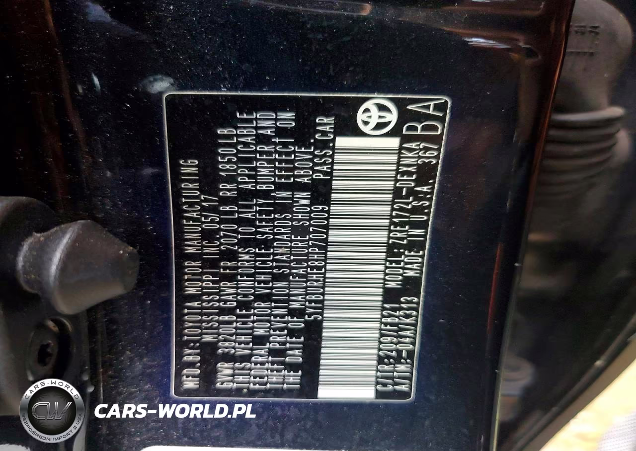 2017 Toyota Corolla Le VIN:5YFBURHE8HP707009 - 12