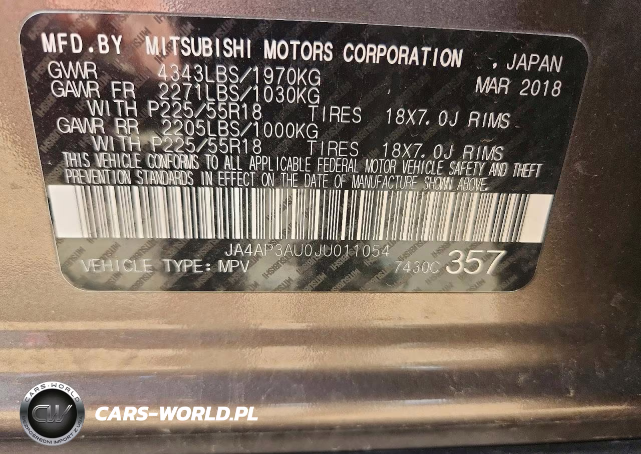 2018 Mitsubishi Outlander Sport Es VIN:JA4AP3AU0JU011054 - 12