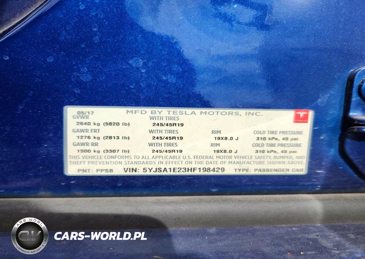 2017 Tesla Model S VIN:5YJSA1E23HF198429 - 12