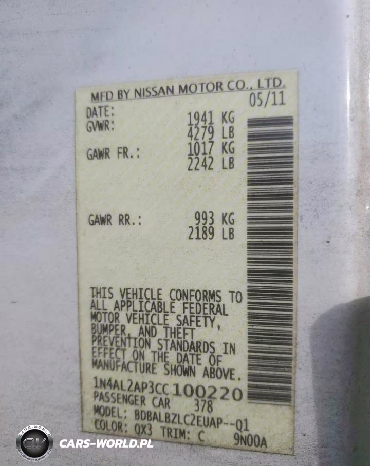 2012 Nissan Altima 2.5 VIN:1N4AL2AP3CC100220 - 12