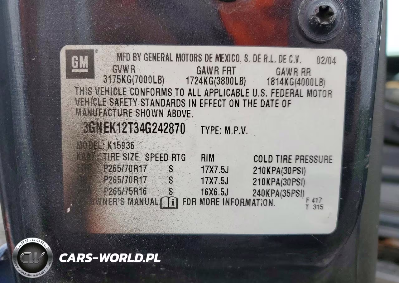 2004 Chevrolet Avalanche K1500 VIN:3GNEK12T34G242870 - 12