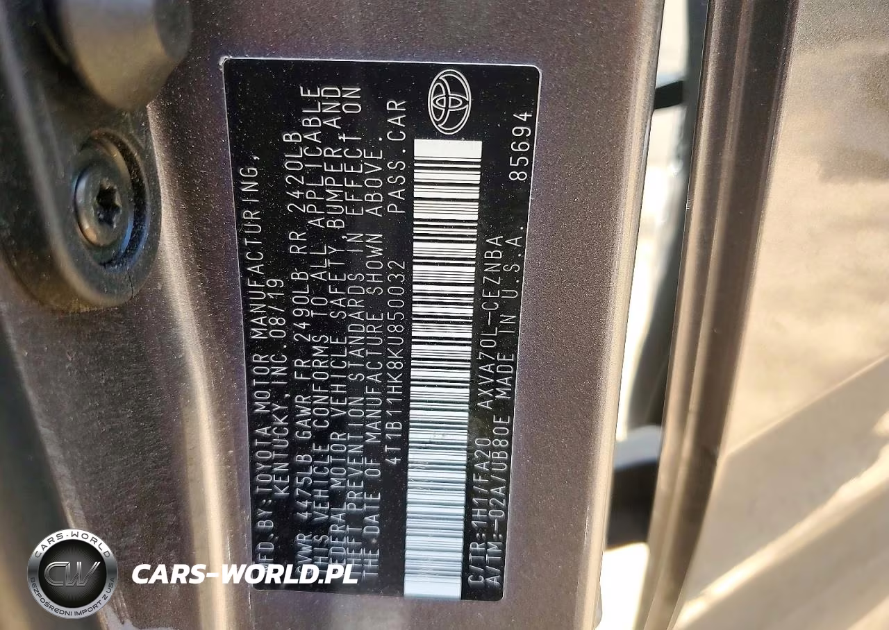 2019 Toyota Camry Le VIN:4T1B11HK8KU850032 - 13