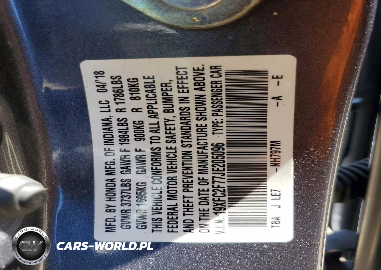 2018 Honda Civic Ex VIN:19XFC2F77JE205096 - 12