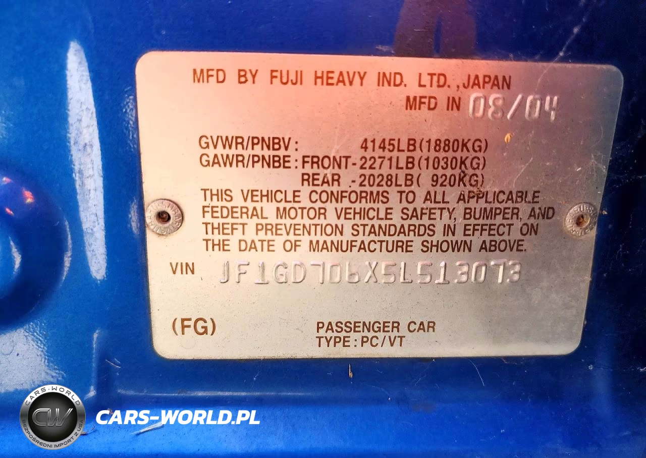 2005 Subaru Impreza Wrx Sti VIN:JF1GD706X5L513073 - 12