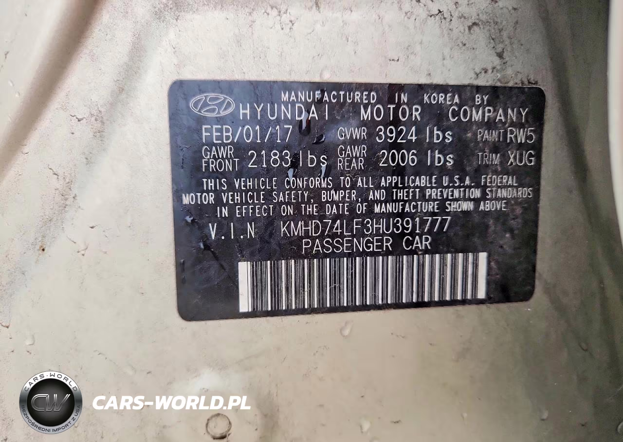 2017 Hyundai Elantra Se VIN:KMHD74LF3HU391777 - 12