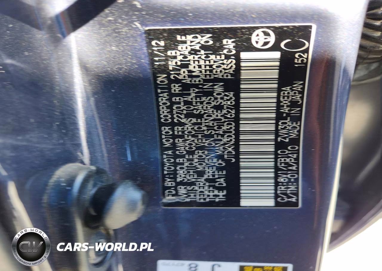 2013 Toyota Prius Two VIN:JTDKN3DU3D1627834 - 12