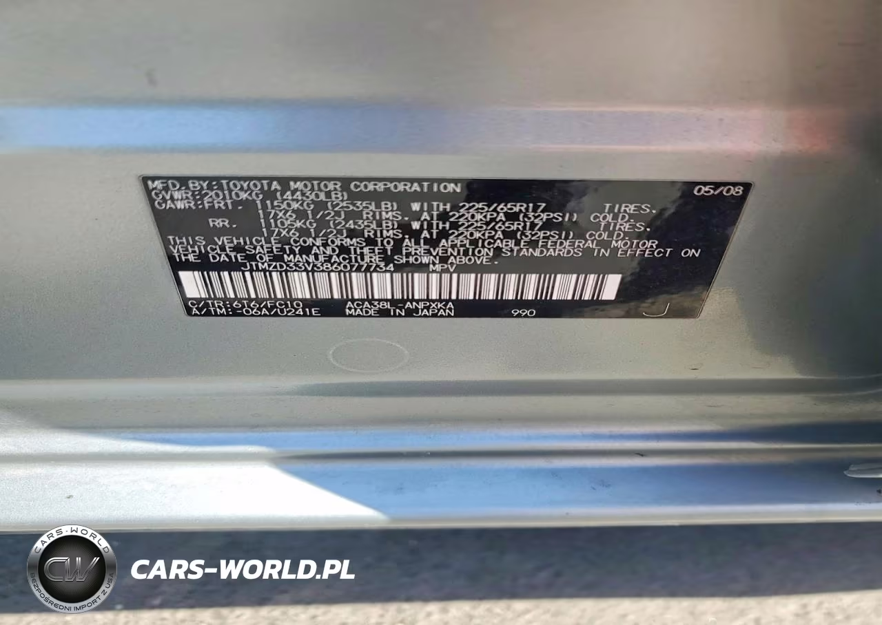 2008 Toyota Rav4 Base VIN:JTMZD33V386077734 - 13