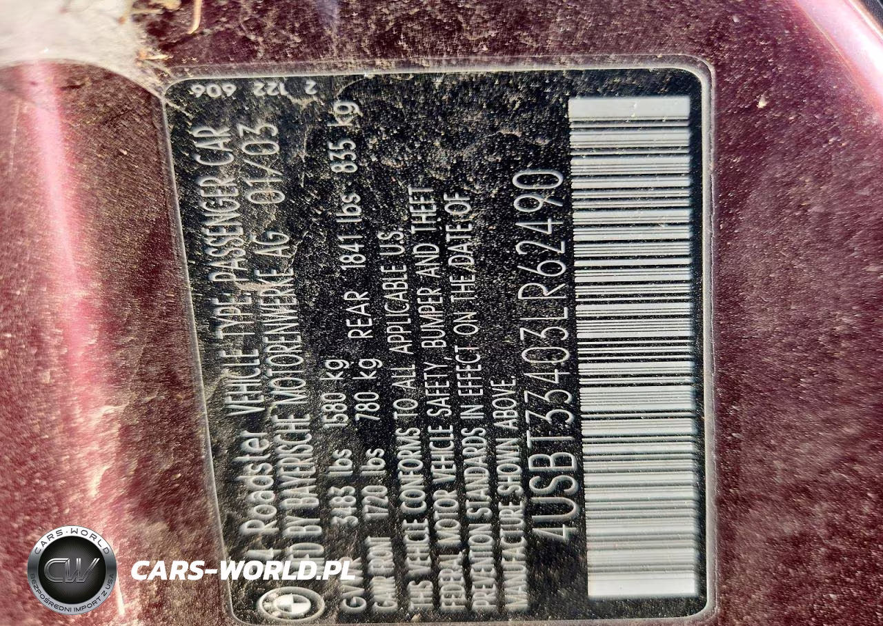 2003 BMW Z4 2.5 VIN:4USBT33403LR62490 - 12