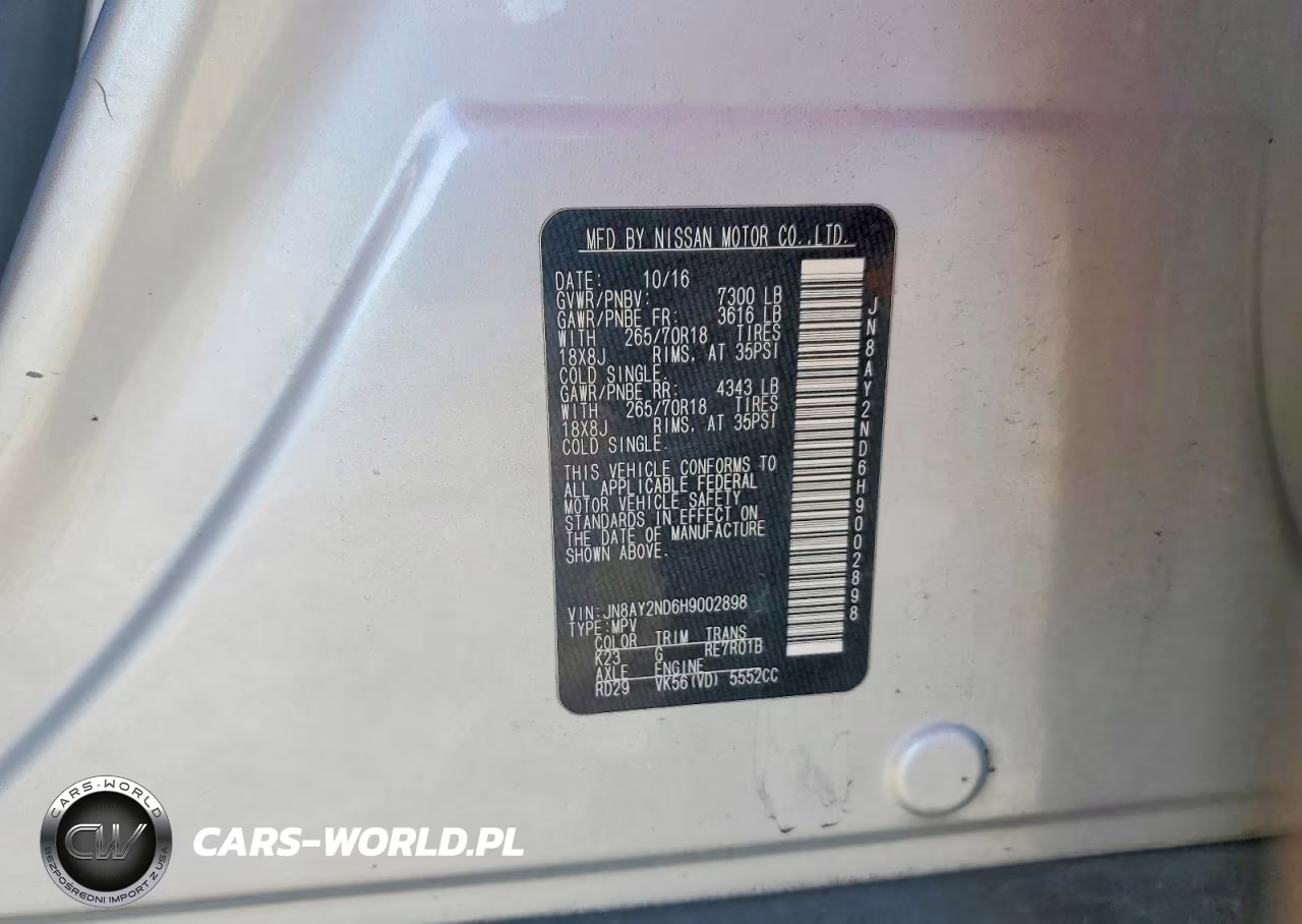 2017 Nissan Armada Sv VIN:JN8AY2ND6H9002898 - 12