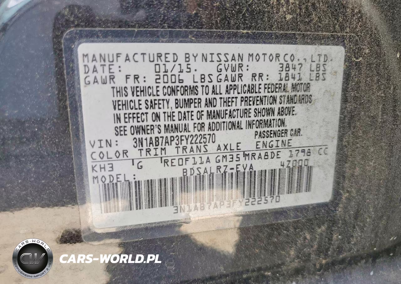 2015 Nissan Sentra Sr VIN:3N1AB7AP3FY222570 - 12