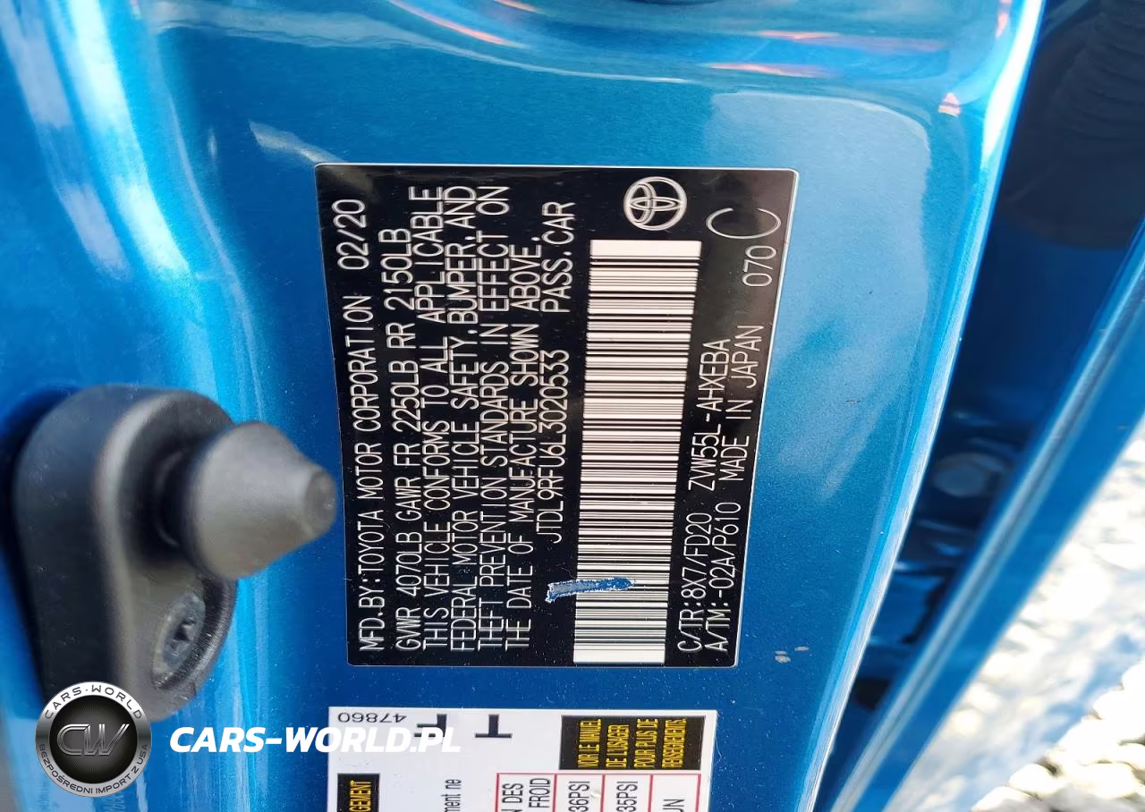 2020 Toyota Prius Le Awd-E VIN:JTDL9RFU6L3020533 - 12