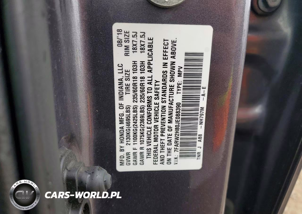 2018 Honda Cr-V Exl VIN:7FARW2H80JE088390 - 12